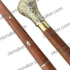 Antique Vintage Knob Brass Handle walking Cane/stick cane Victorian Wooden Walking Cane/Sticks Collectible wood walking cane Adult walking Cane/stick