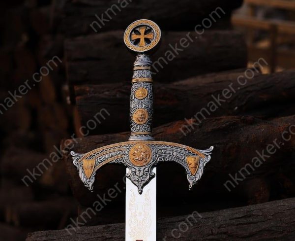 Handmade Templar knights sword Damascus Steel Medieval Long Sword, Collectible Crusader Sword, Unique Gift For Him, Gift For Boyfriend, Gift. - Image 2