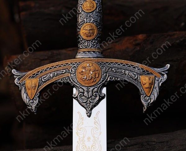 Handmade Templar knights sword Damascus Steel Medieval Long Sword, Collectible Crusader Sword, Unique Gift For Him, Gift For Boyfriend, Gift. - Image 3