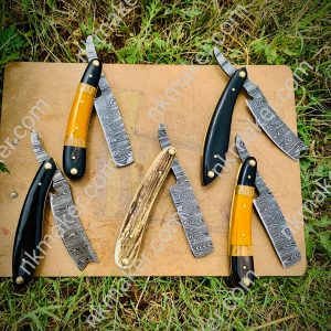 Custom Handmade Damascus Straight Razor