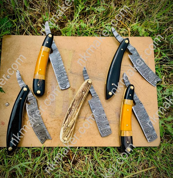 Custom Handmade Damascus Straight Razor