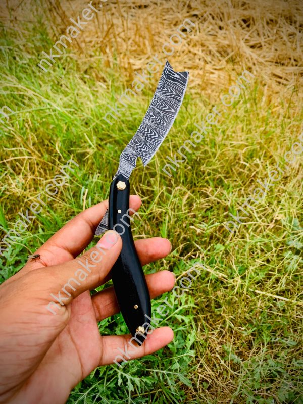 Custom Handmade Damascus Straight Razor - Image 9