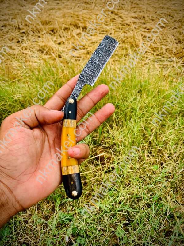 Custom Handmade Damascus Straight Razor - Image 5