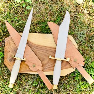 Beautiful Handmade Pair Of Hunting Bowie Knife And Dagger Knife, Best Gift For Christmas, Best Groomsmen Gift.