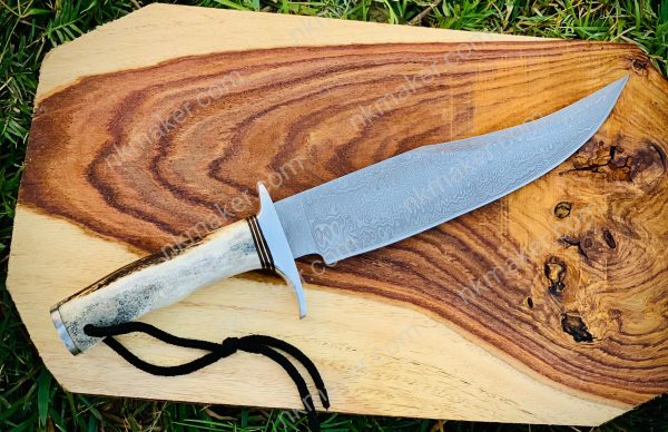 Handmade Damascus Hunting Knife Stag Horn Handle, Anniversary Gift Groomsmen Gift for Dad Gift for Husband Gift for boy - Image 3
