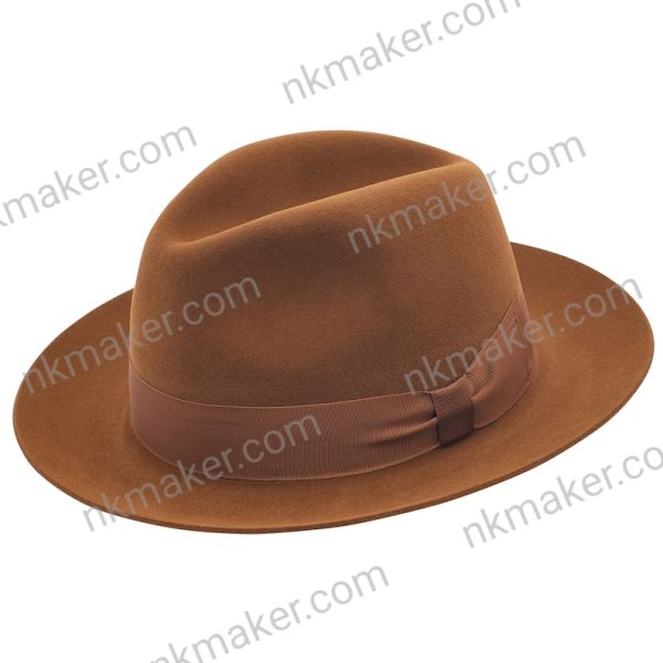 MOSCA Rabbit Felt Fedora Hat Wide Brim Classic Jazz Boho Gangster Mobster Trilby Formal Fashion Water Repellent Elegant Vintage BROWN - Image 6