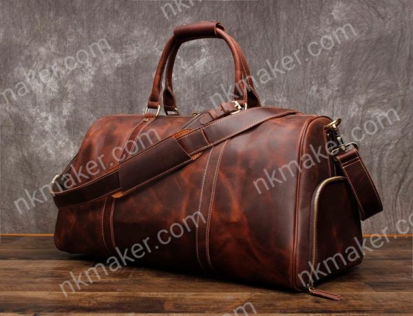 Full Grain Leather Duffle Bag For men, Leather Travel Bag Weekend Bag Overnight Bag Holdall Bag Christmas Gifts Best Gifts For Men - Image 3