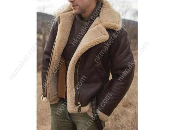 Handmade New B3 Vintage Aviator Western Style Men's Faux Fur Leather Jacket* Sheepskin Shearling Bomber Jacket For Men* Gift For Him