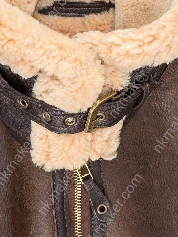 Handmade New B3 Vintage Aviator Western Style Men's Faux Fur Leather Jacket* Sheepskin Shearling Bomber Jacket For Men* Gift For Him - Image 2