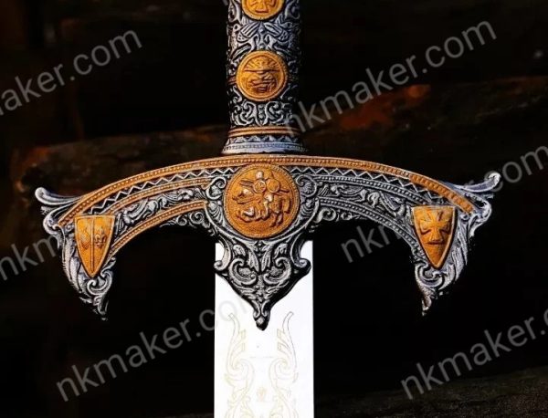 Handmade Templar Knight Sacred Holy Longsword Ornate Full Length Steel Sword. More details PM? - Image 2