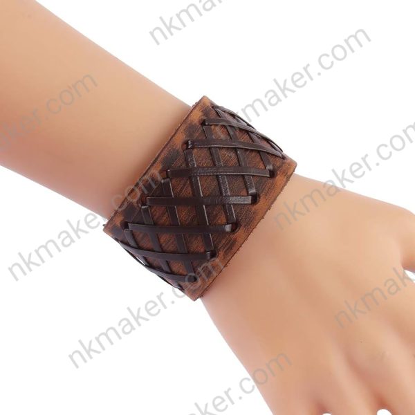 Leather Cuff Bracelet - Image 5