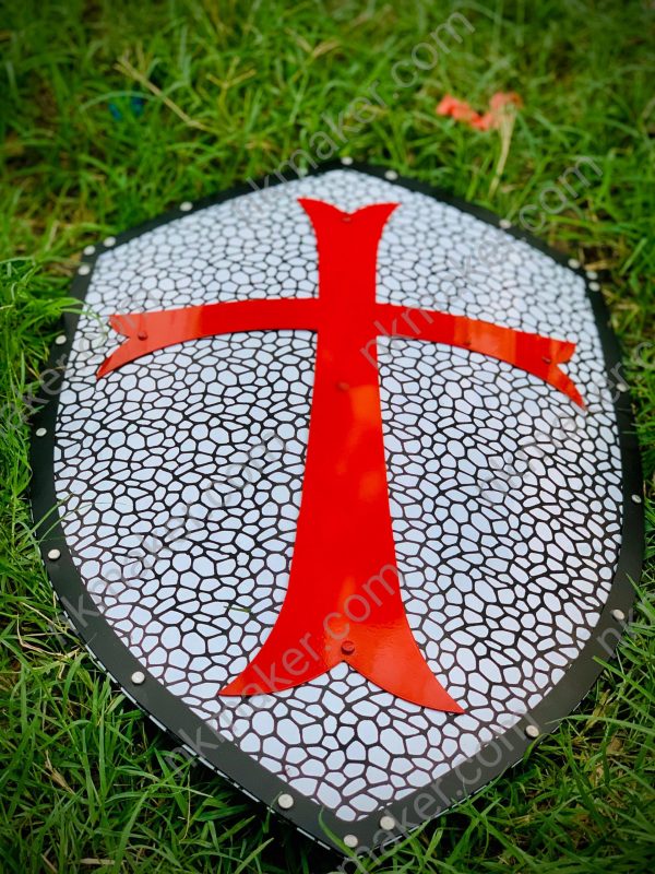 Medieval Crusader Shield with Red Cross - Image 4