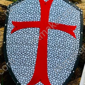 Medieval Crusader Shield with Red Cross