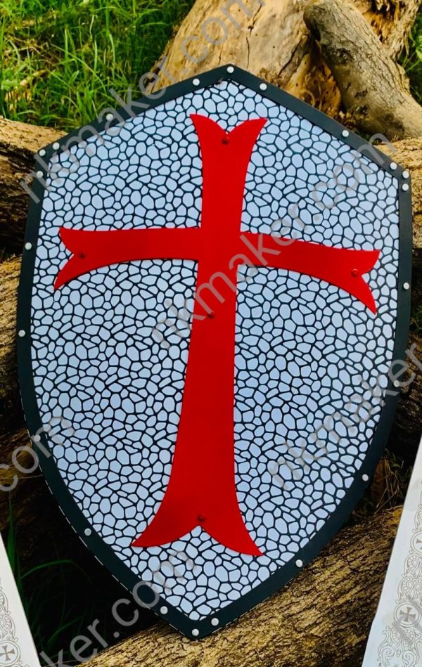 Medieval Crusader Shield with Red Cross