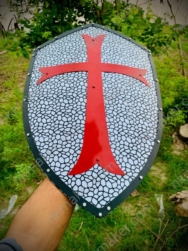 Medieval Crusader Shield with Red Cross - Image 2