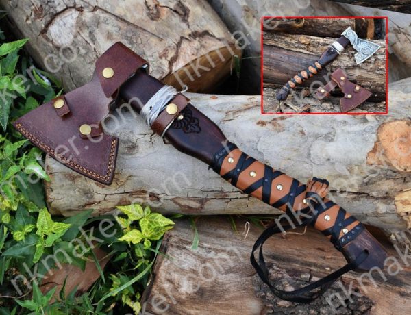 Handmade Viking Axe | Custom Gift for Him | Engraved Wood Handle | Hand-Forged Steel Axe | Anniversary Thanksgiving Gift Boyfriend Men Gift. - Image 4