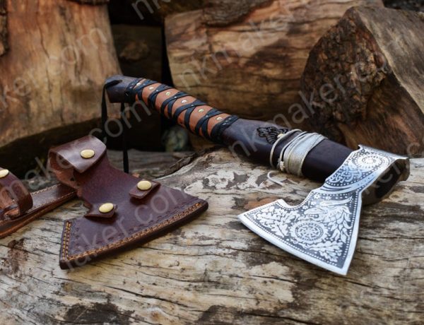 Handmade Viking Axe | Custom Gift for Him | Engraved Wood Handle | Hand-Forged Steel Axe | Anniversary Thanksgiving Gift Boyfriend Men Gift.