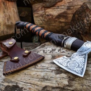 Handmade Viking Axe | Custom Gift for Him | Engraved Wood Handle | Hand-Forged Steel Axe | Anniversary Thanksgiving Gift Boyfriend Men Gift