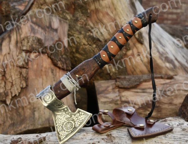 Handmade Viking Axe | Custom Gift for Him | Engraved Wood Handle | Hand-Forged Steel Axe | Anniversary Thanksgiving Gift Boyfriend Men Gift. - Image 3