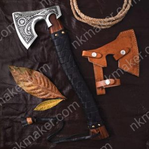 Handmade Viking Carbon Steel Axe Viking Bearded Axe For Best Unique Gifts For Wedding Anniversary Camping Axe.