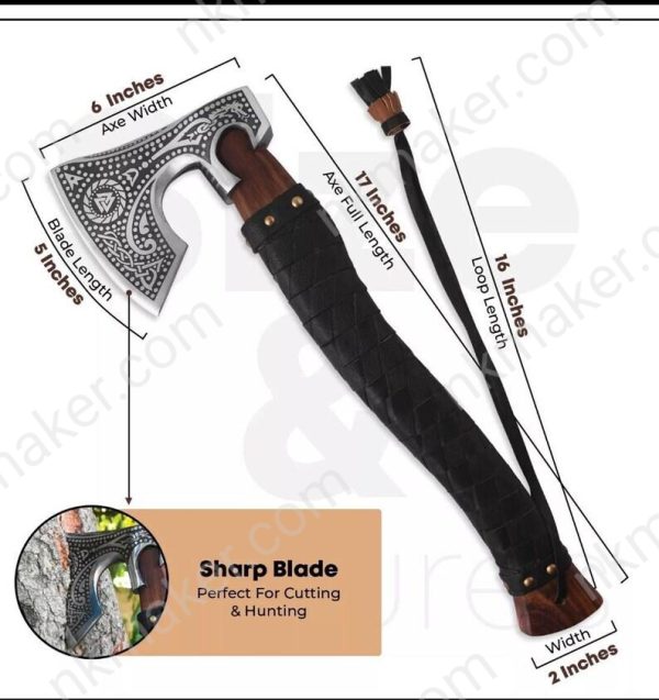 Handmade Viking Carbon Steel Axe Viking Bearded Axe For Best Unique Gifts For Wedding Anniversary Camping Axe. - Image 5