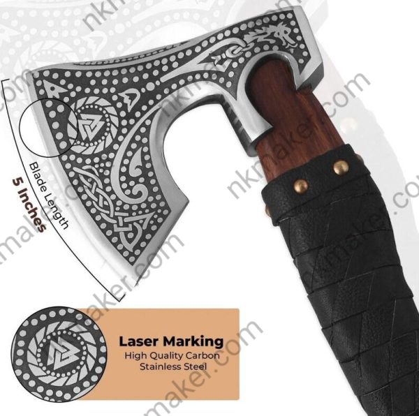 Handmade Viking Carbon Steel Axe Viking Bearded Axe For Best Unique Gifts For Wedding Anniversary Camping Axe. - Image 2