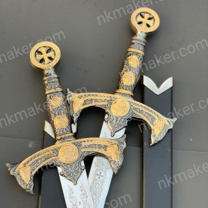 Handmade Templar Knight Sword, Wedding Sword, Holy Damascus Long Sword, Ornate Damascus Steel Sword, Medieval Sword, Christmas Gift for Him. More details PM?
