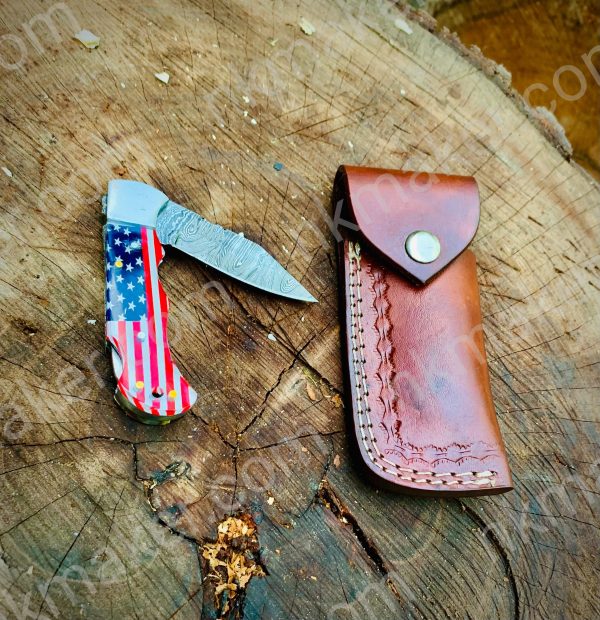Handmade Damascus Pocket Knife Rose Wood Handle Birthday Gift Folding Knife Groomsmen Gift 1st Anniversary Wedding Personalized Gift for Dad. More details PM?