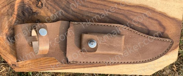 Premium Stag Antler Handle Bowie Knife | Large Survival Saw-Back Fixed Blade w/ Leather Sheath.  More Details PM? - Image 5