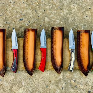 Custom Handmade Hunting Knives with Leather Sheaths – Premium Collection.  More details PM?