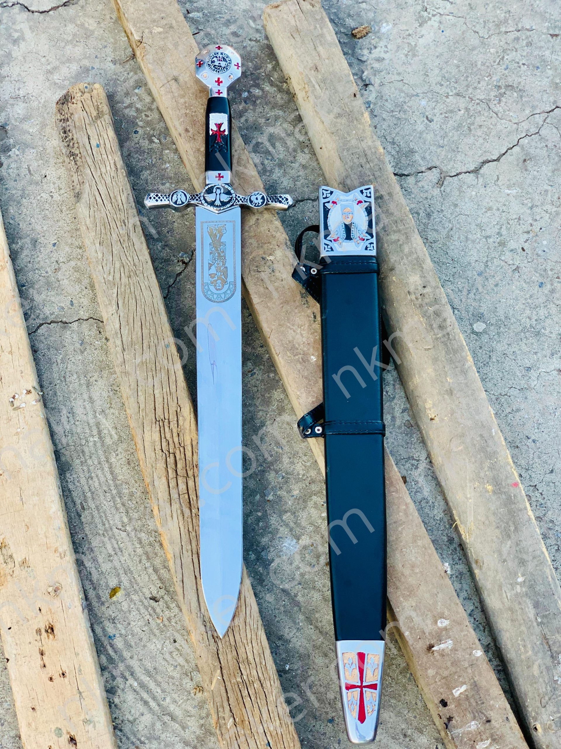 Medieval Crusader Dagger Knights Templar Dagger with scabbard. Ornate Crusader Sword-Dagger. More details PM?