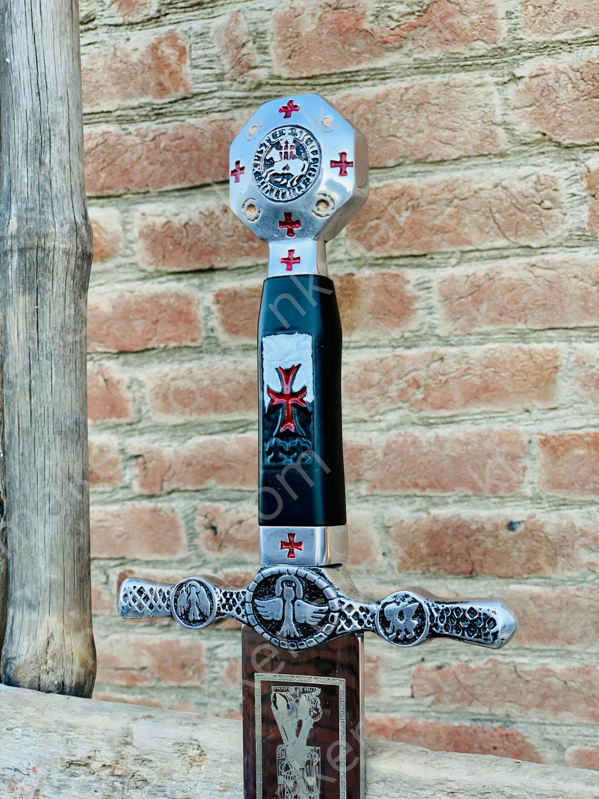 Medieval Crusader Dagger Knights Templar Dagger with scabbard. Ornate Crusader Sword-Dagger. More details PM? - Image 7