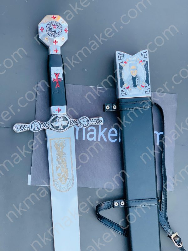 Medieval Crusader Dagger Knights Templar Dagger with scabbard. Ornate Crusader Sword-Dagger. More details PM? - Image 4