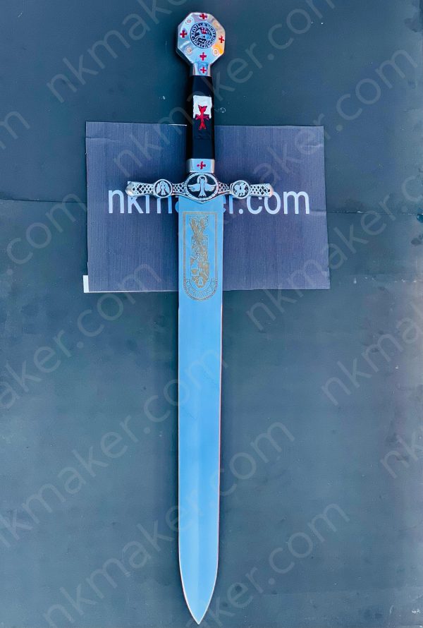 Medieval Crusader Dagger Knights Templar Dagger with scabbard. Ornate Crusader Sword-Dagger. More details PM? - Image 5