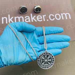 “Viking Vegvisir Compass Pendant & Ring Set – Norse Protection Symbol Jewelry for Men” More details PM?