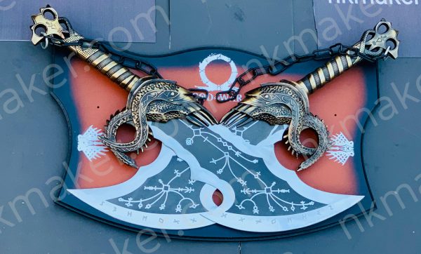 God of War Kratos Blades Of Chaos, God Of War Blades Of Chaos, Kratos metal blades, Personalized gift for him.  More details PM? - Image 4