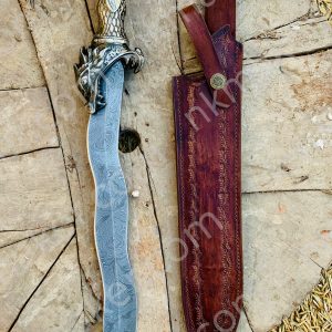 Damascus steel hand made (Mini sword) beautiful handle with leather sheath.  More details PM?