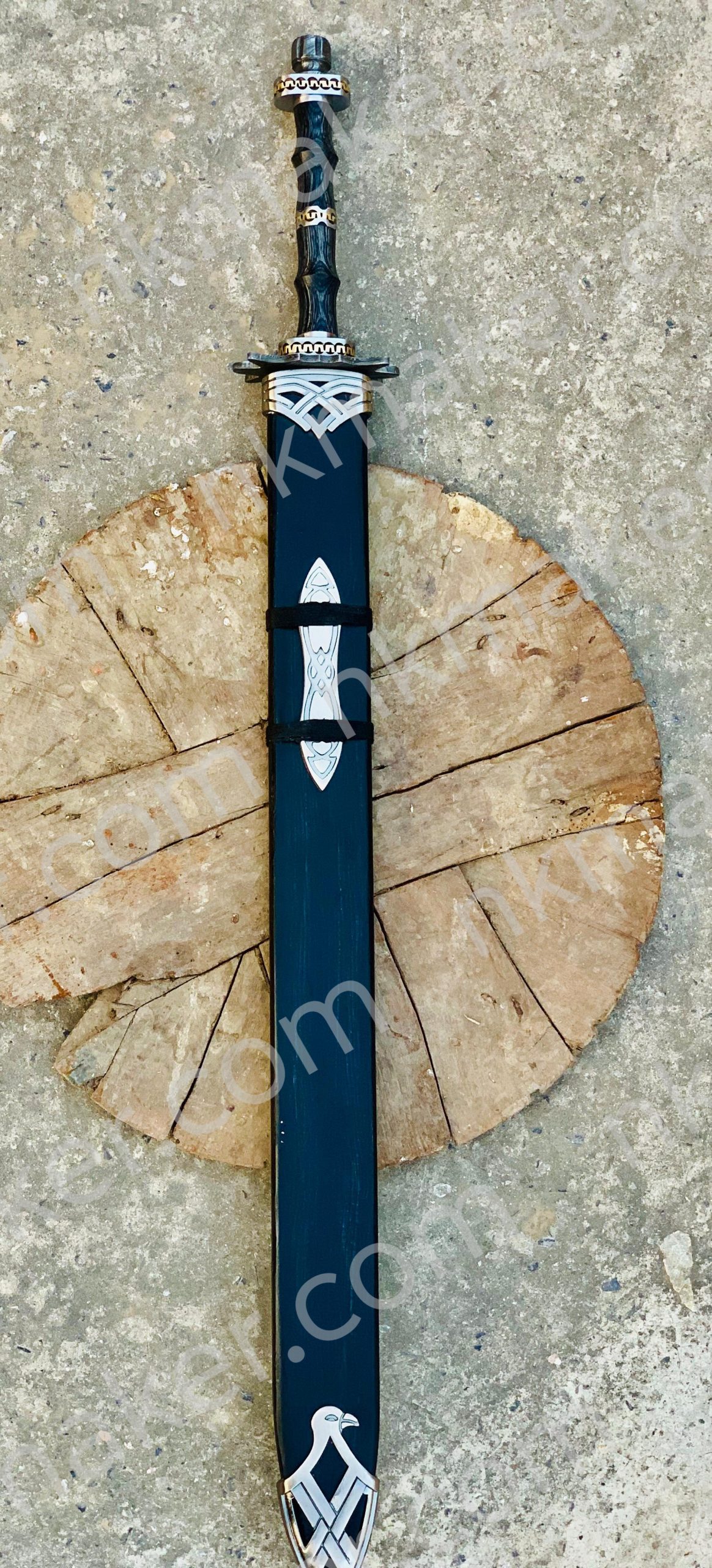 Handmade Damascus Steel Double Edge Viking Sword, Battle Ready Sword With Sheath. More details PM? - Image 9