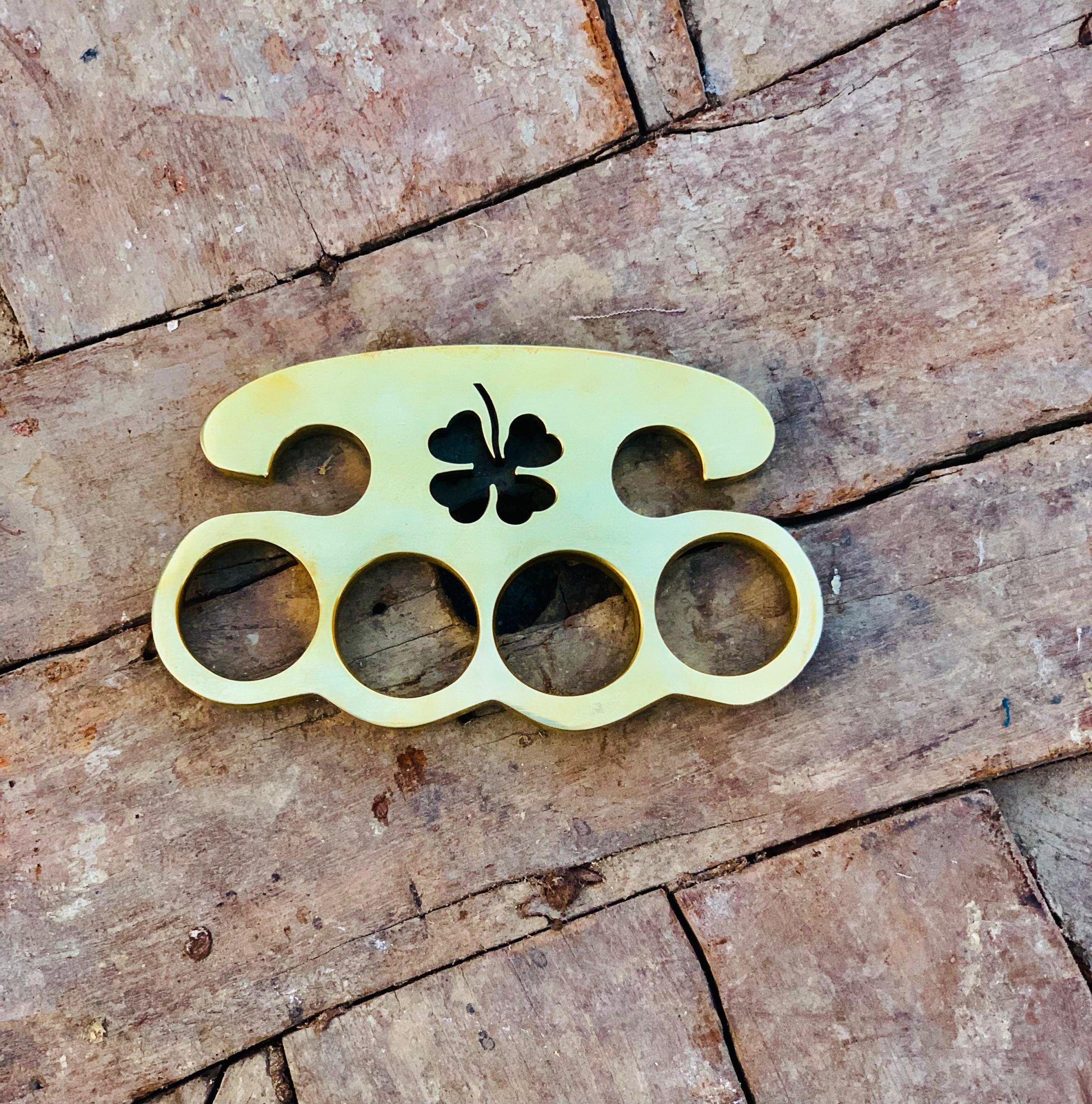 Premium Brass Knuckle Style Metal Collectible with Leather Case | Heavyweight Paperweight Accessory? More details PM? - Image 2