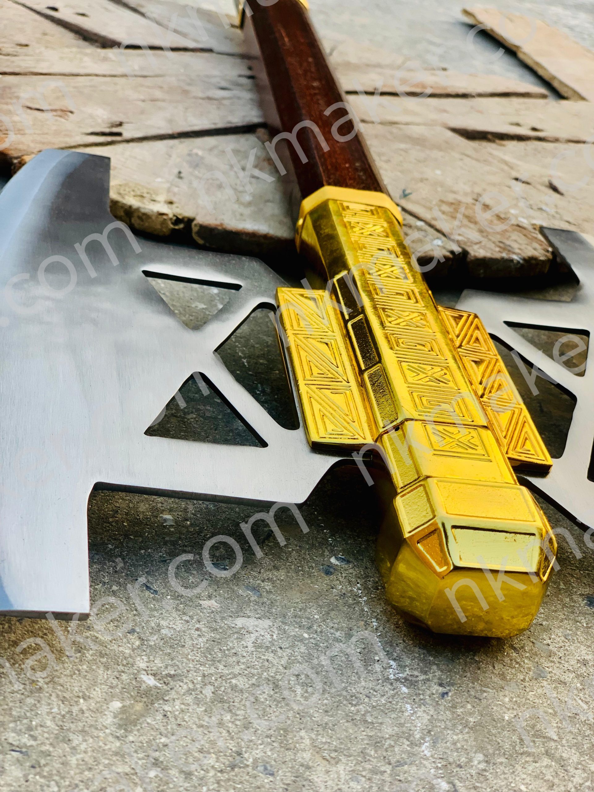 Gimli Battle Axe, Handmade Replica From Lord Of Rings (LOTR) Silver Edition, Double Head Gimli Battle Axe. More details PM? - Image 6