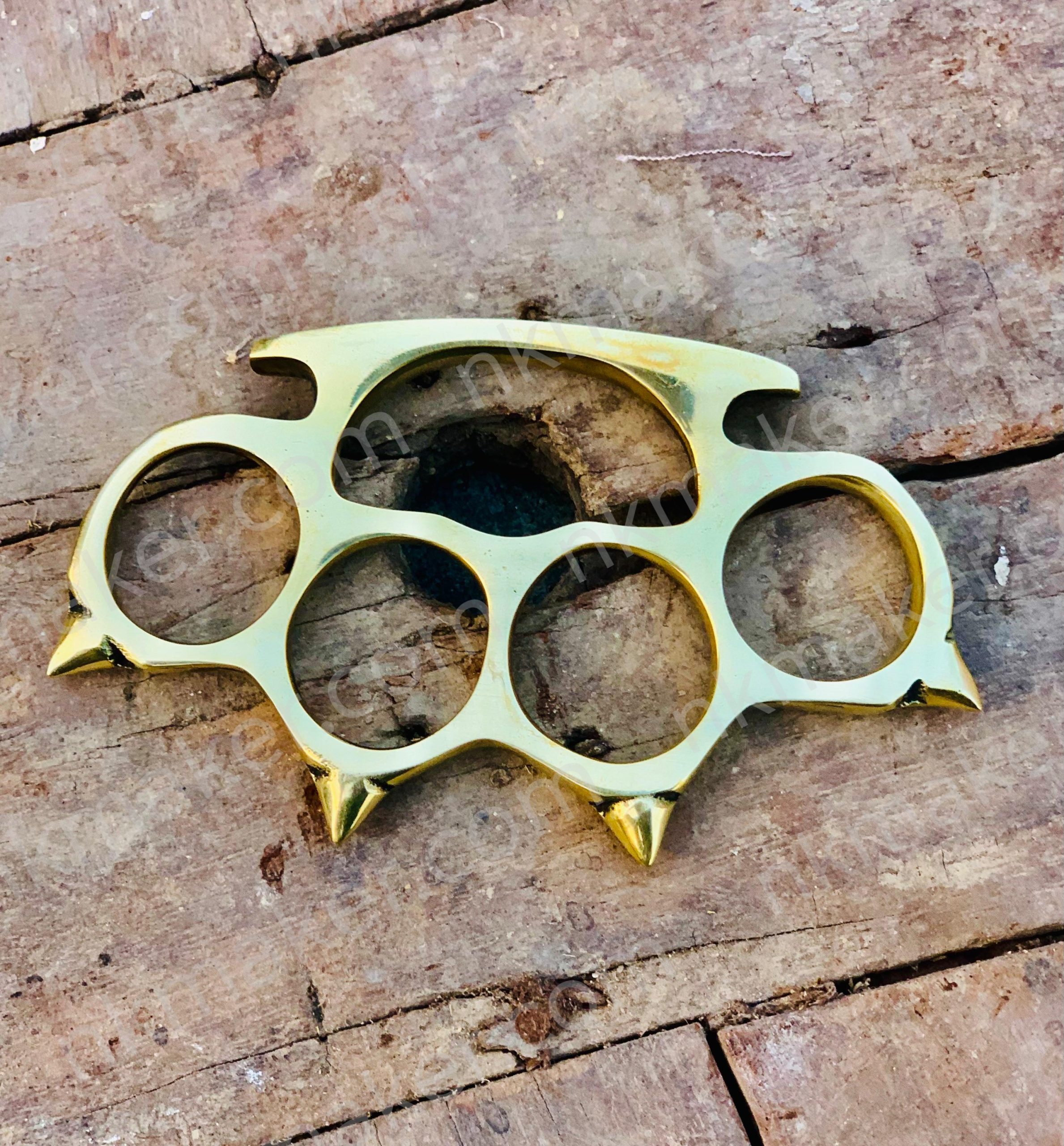 Premium Brass Knuckle Style Metal Collectible with Leather Case | Heavyweight Paperweight Accessory? More details PM? - Image 4