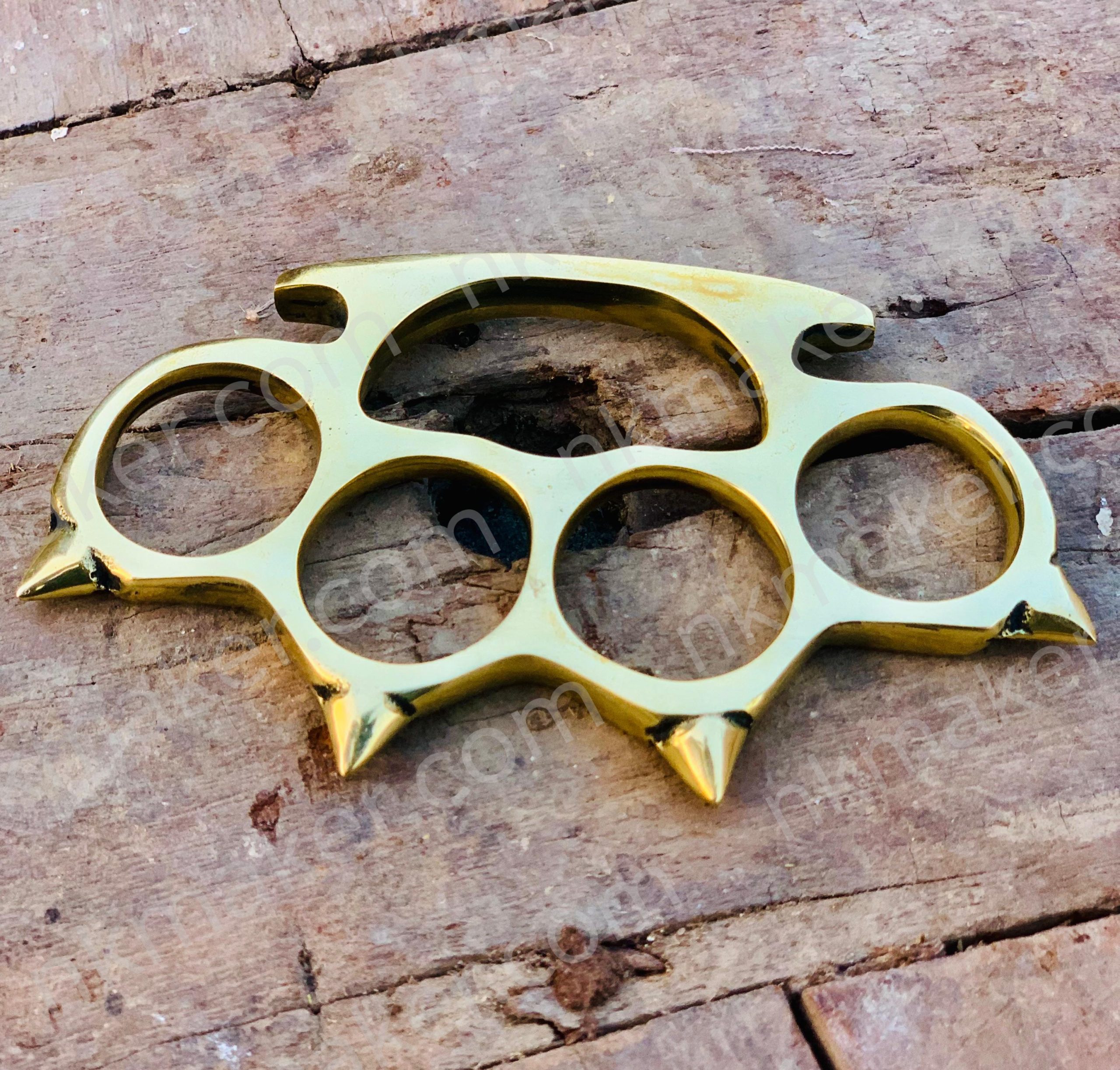 Premium Brass Knuckle Style Metal Collectible with Leather Case | Heavyweight Paperweight Accessory? More details PM? - Image 9