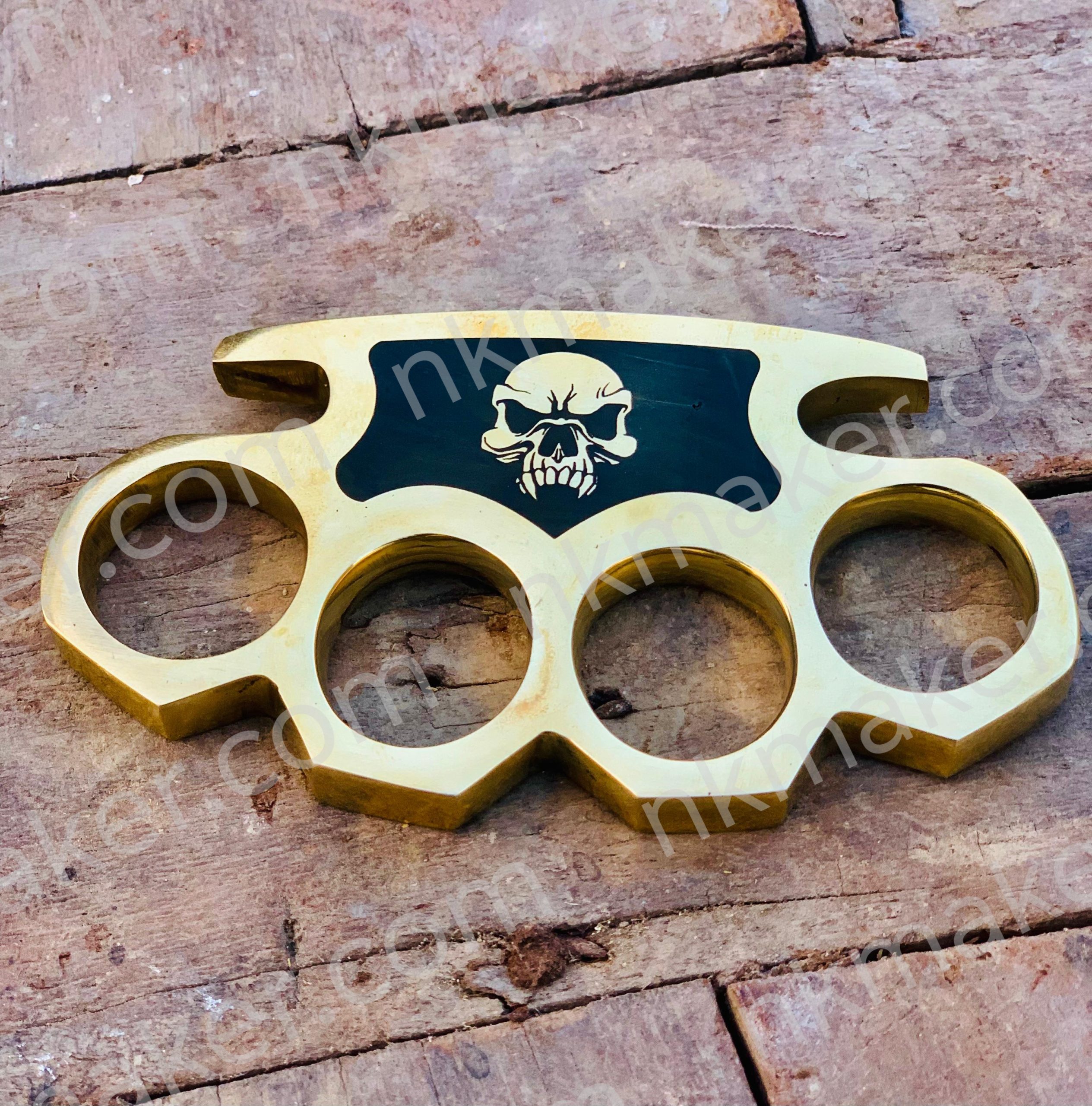 Premium Brass Knuckle Style Metal Collectible with Leather Case | Heavyweight Paperweight Accessory? More details PM? - Image 3