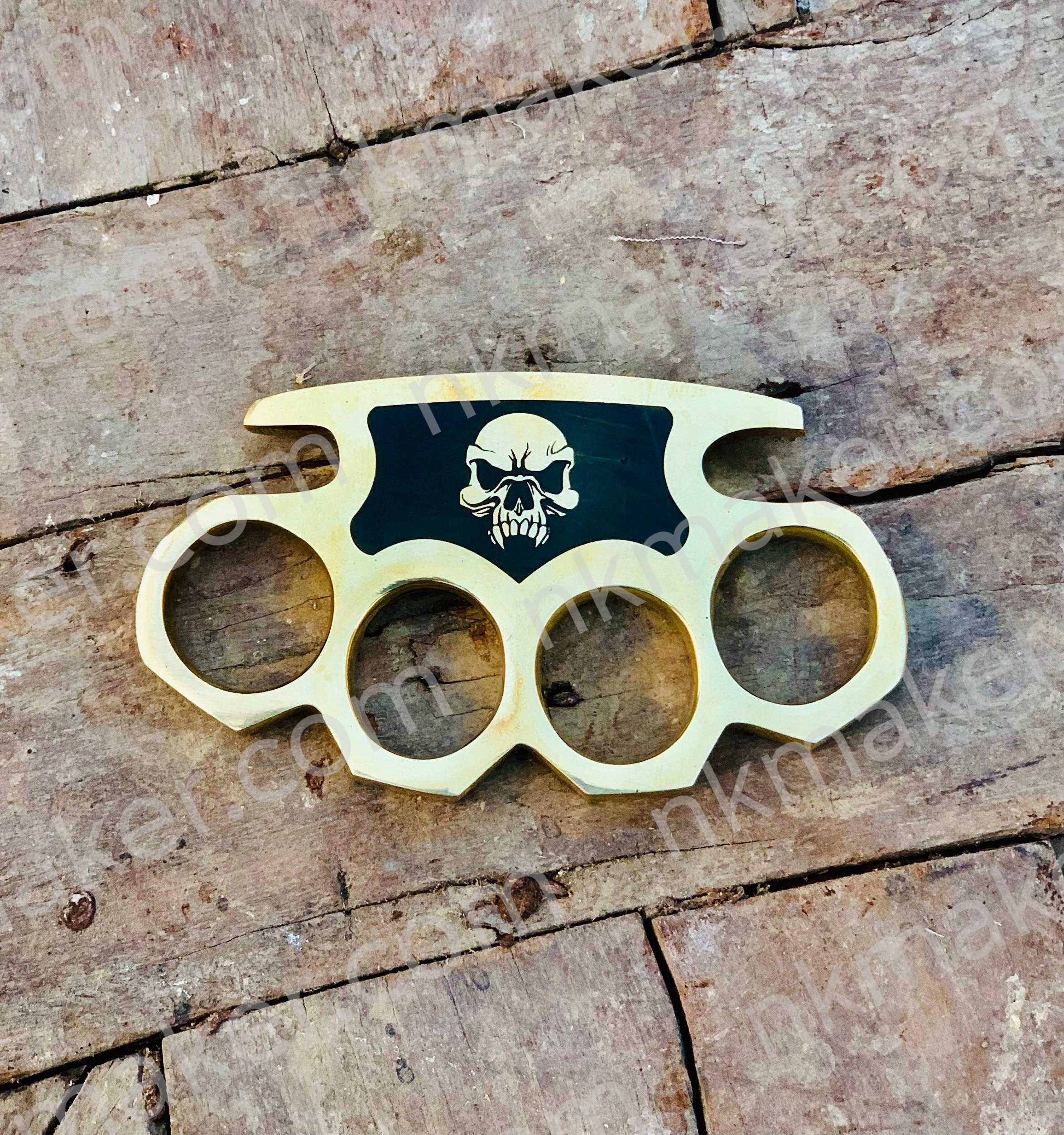 Premium Brass Knuckle Style Metal Collectible with Leather Case | Heavyweight Paperweight Accessory? More details PM? - Image 10