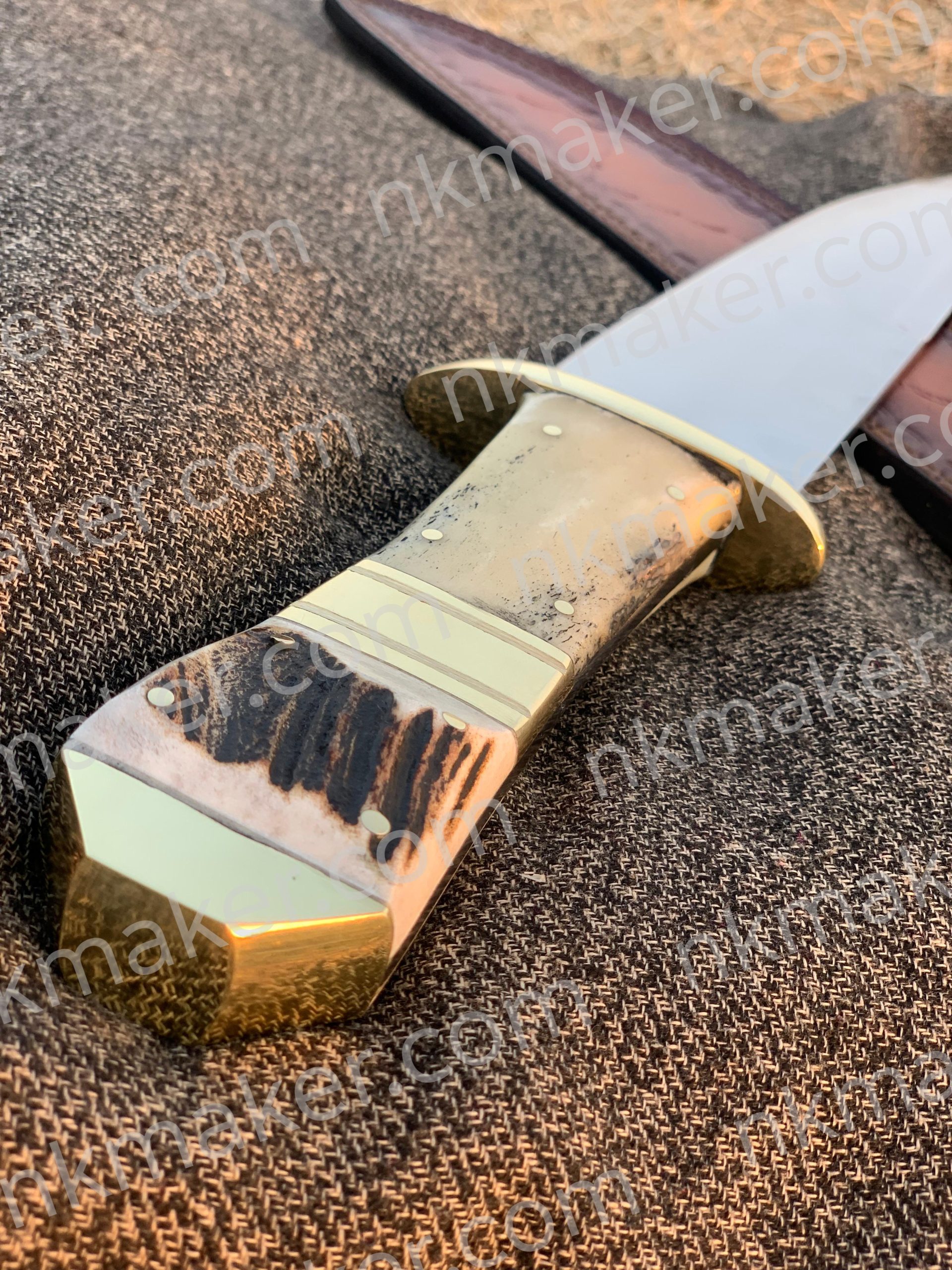 Handcrafted Custom Bowie Knife with Bone Handle & Premium Leather Sheath. More details PM? - Image 6