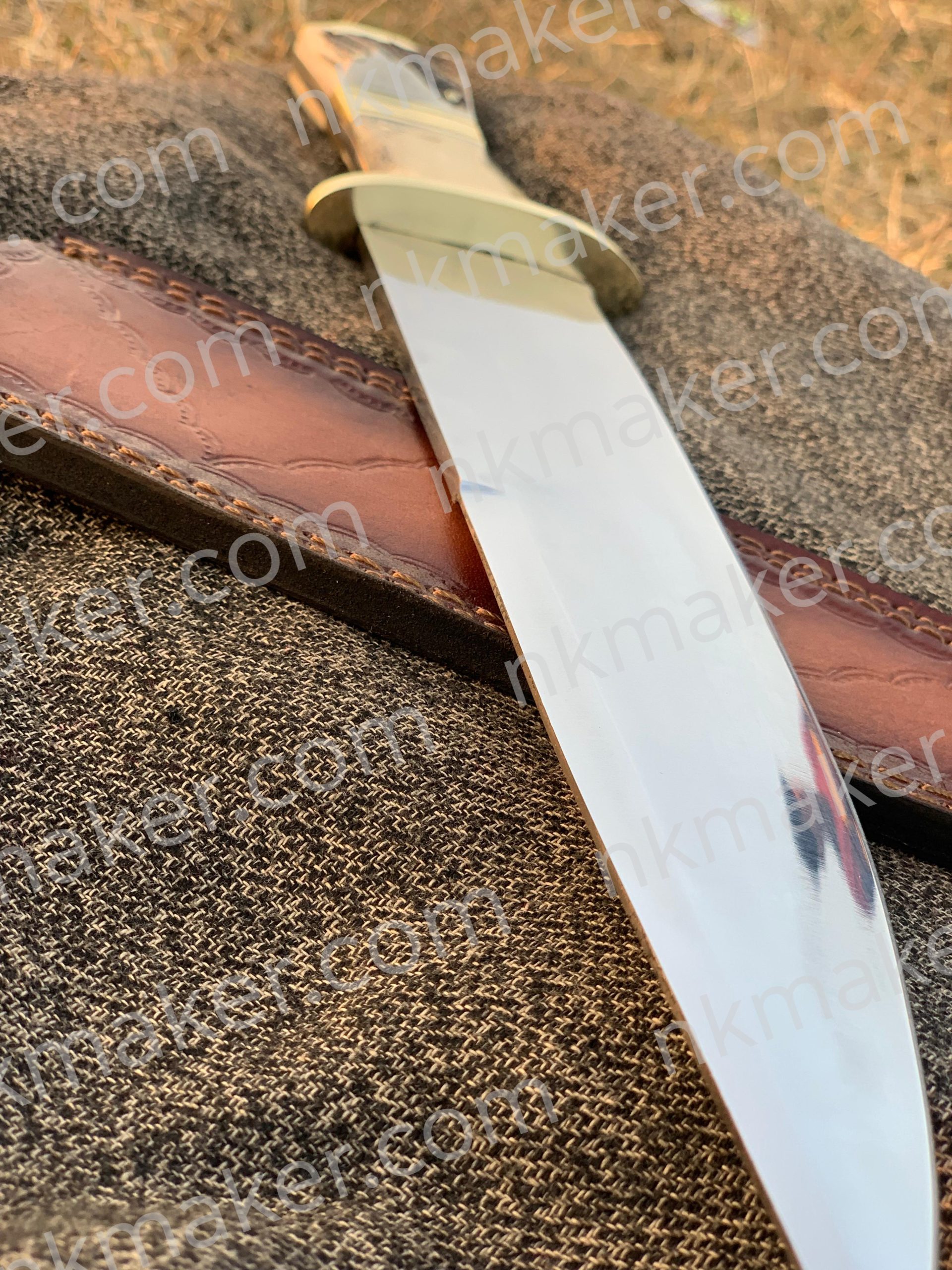Handcrafted Custom Bowie Knife with Bone Handle & Premium Leather Sheath. More details PM? - Image 7
