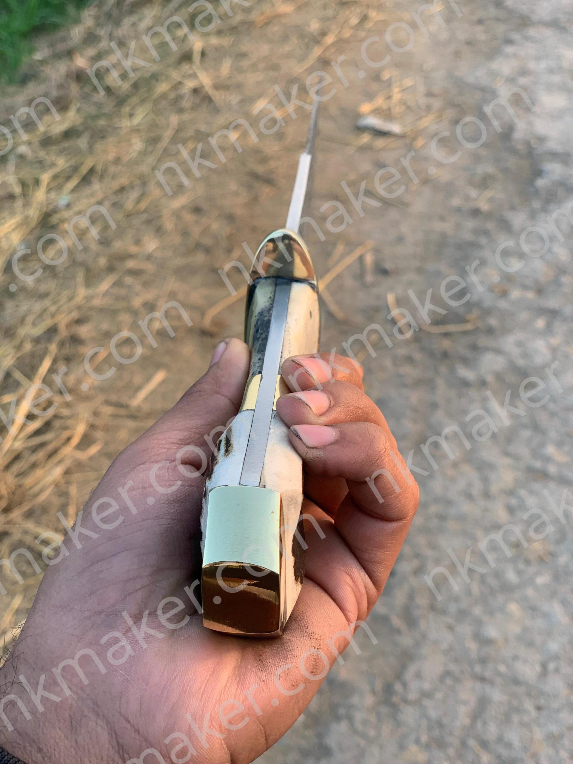 Handcrafted Custom Bowie Knife with Bone Handle & Premium Leather Sheath. More details PM? - Image 8