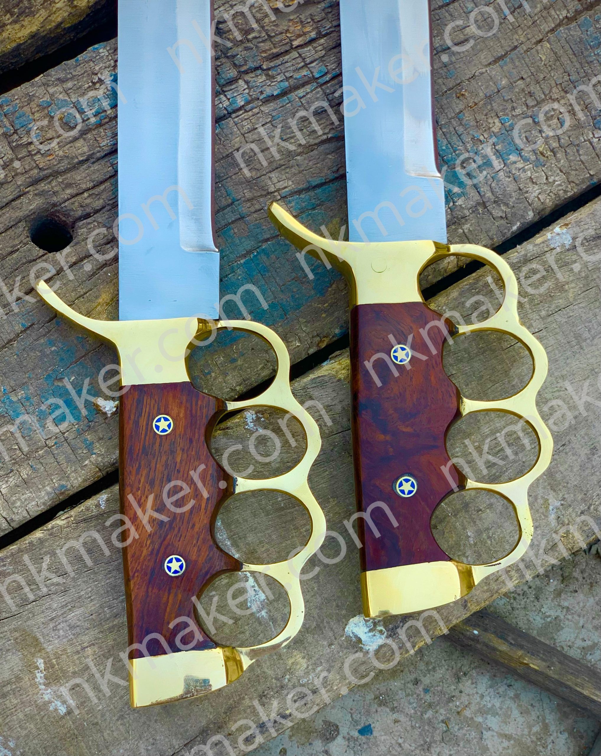 Premium Brass Knuckle Bowie Knife with Leather Sheath – Handmade Hunting & Survival Knife - Image 8