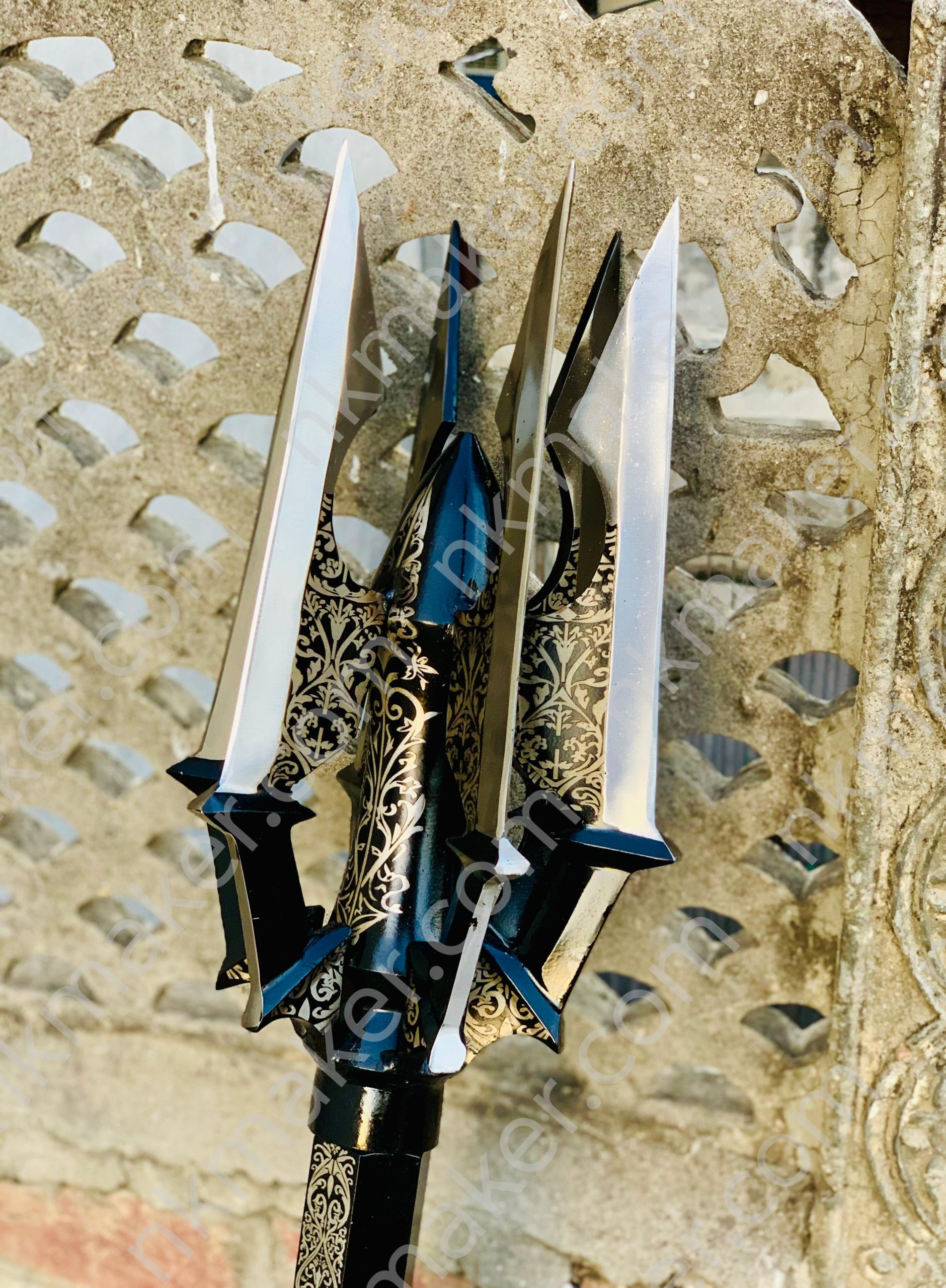 Handcrafted Fantasy Trident Spear – Custom Engraved Warrior Polearm for Collectors & Cosplay - Image 10