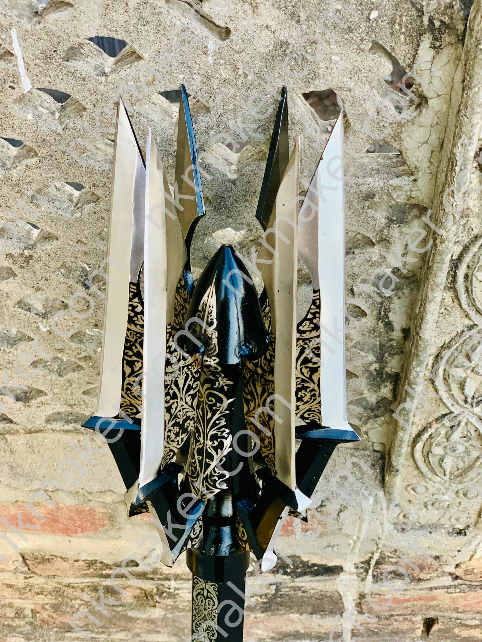Handcrafted Fantasy Trident Spear – Custom Engraved Warrior Polearm for Collectors & Cosplay - Image 8